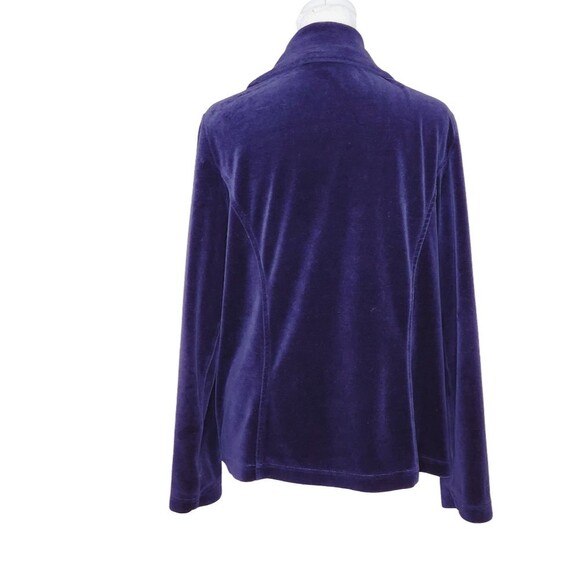 Zenergy by Chico's Velour Zip Up Jacket Dark Purple Women's Size 1/Medium 8 - Picture 5 of 11